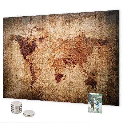 Magnetic board old world map design
