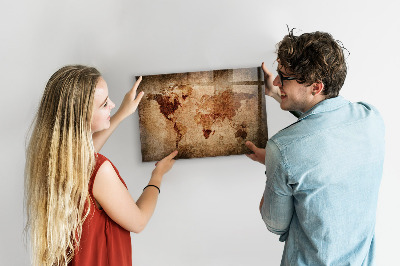 Magnetic board old world map design