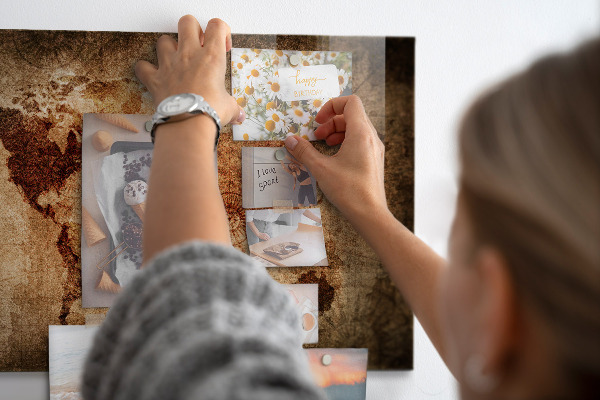 Magnetic board old world map design