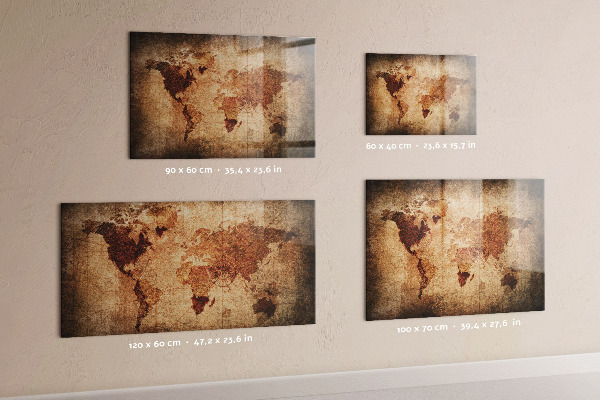 Magnetic board old world map design