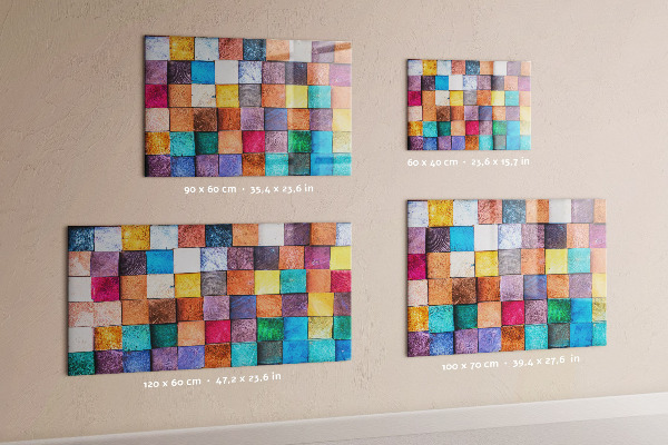 Magnetic board with wooden cubes