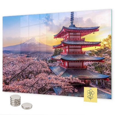 Magnetic board with Japanese construction design