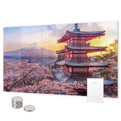 Magnetic board with Japanese construction design