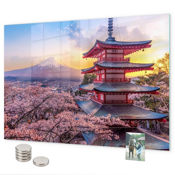 Magnetic board with Japanese construction design