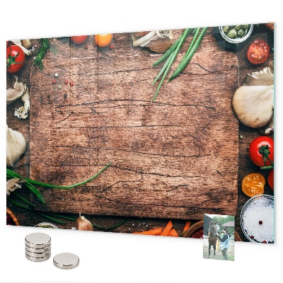 Magnetic wall board cooking board