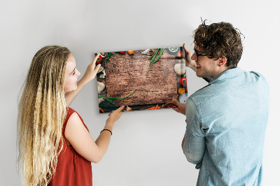 Magnetic wall board cooking board