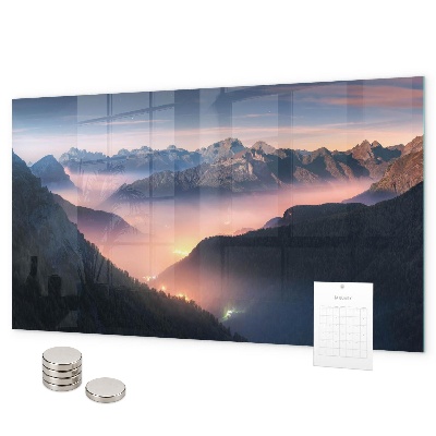Magnetic board landscape of mountain peaks