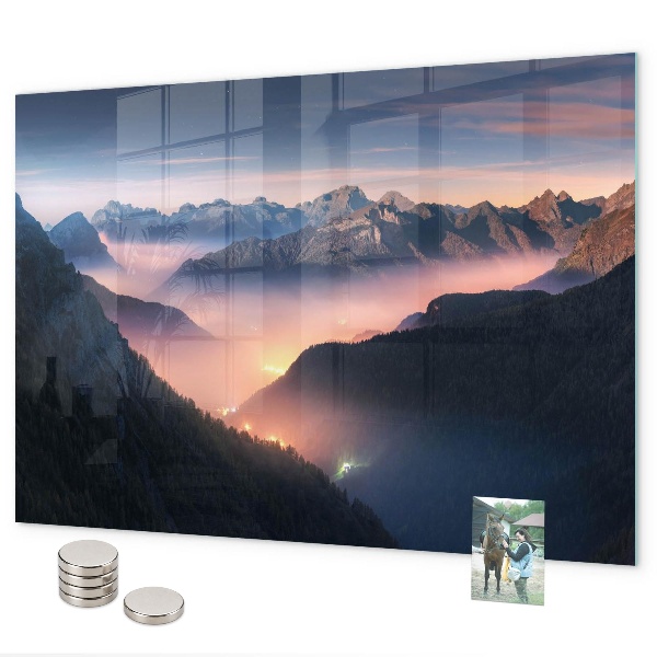 Magnetic board landscape of mountain peaks