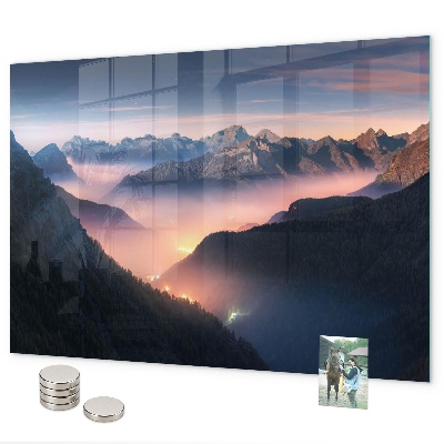 Magnetic board landscape of mountain peaks