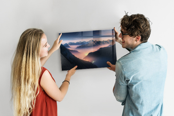 Magnetic board landscape of mountain peaks
