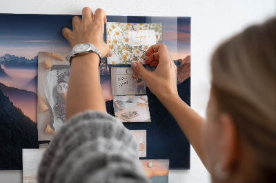 Magnetic board landscape of mountain peaks
