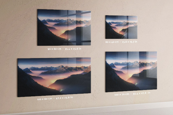 Magnetic board landscape of mountain peaks