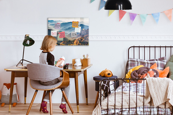 Magnetic wall board mountain landscape design