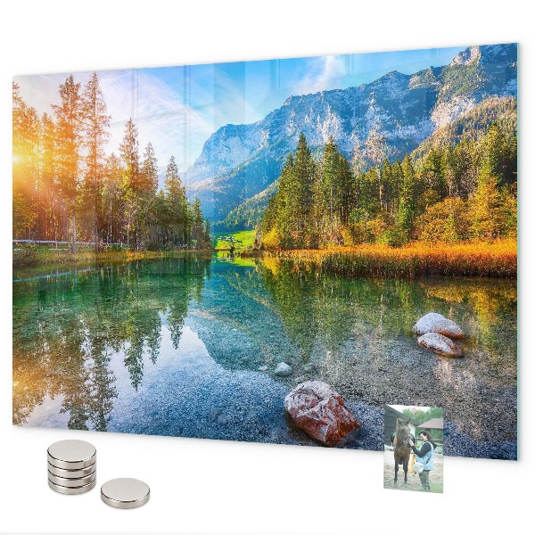 Magnetic wall board river mountain landscape design