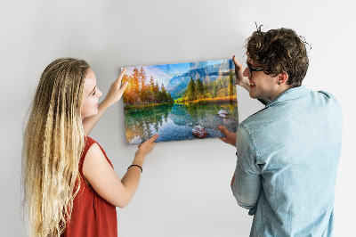 Magnetic wall board river mountain landscape design