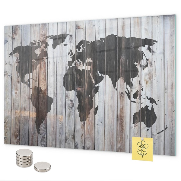 Magnetic board the world map design
