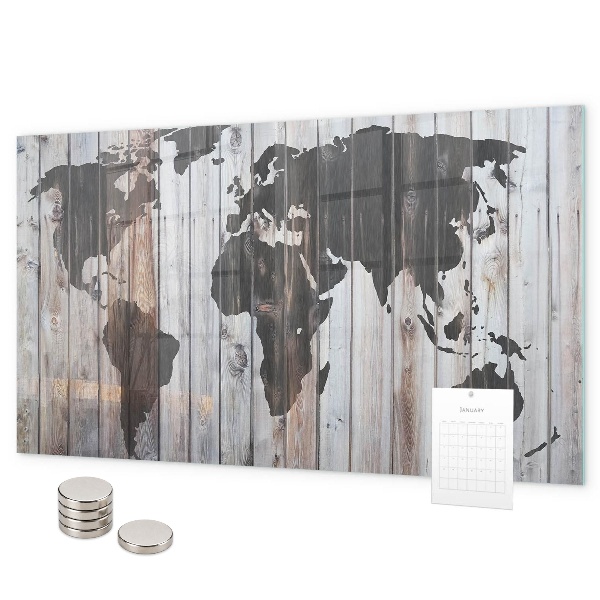 Magnetic board the world map design