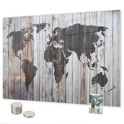Magnetic board the world map design