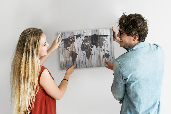 Magnetic board the world map design