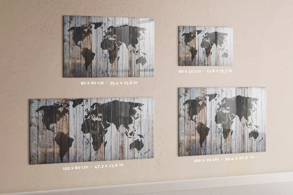 Magnetic board the world map design
