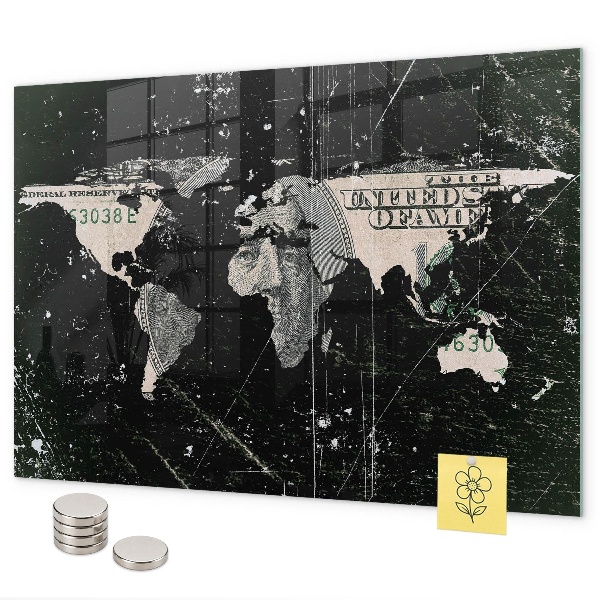 Magnetic World Map Board dollar design