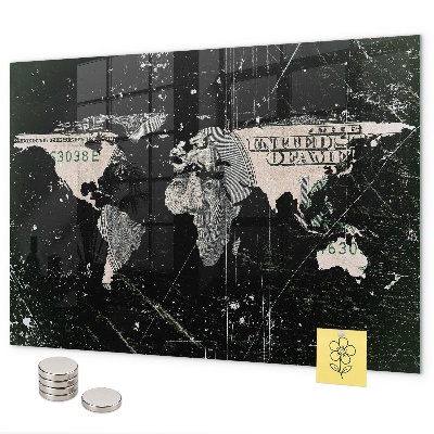 Magnetic World Map Board dollar design