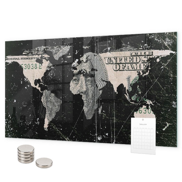 Magnetic World Map Board dollar design