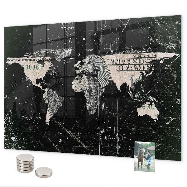 Magnetic World Map Board dollar design