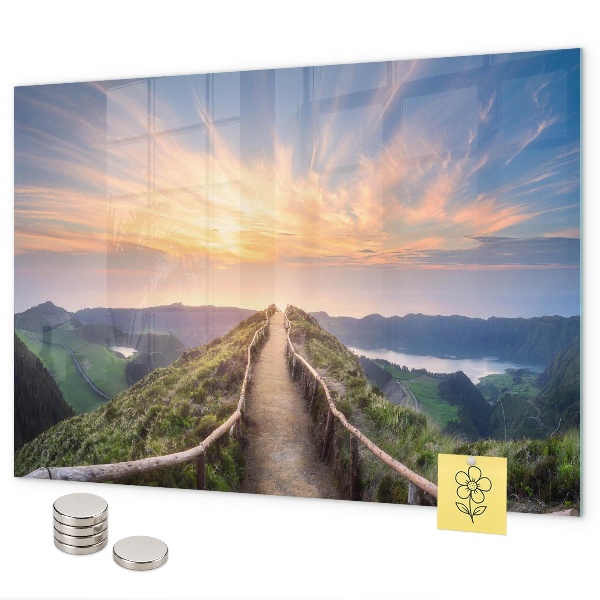 Magnetic board for wall mountain landscape design