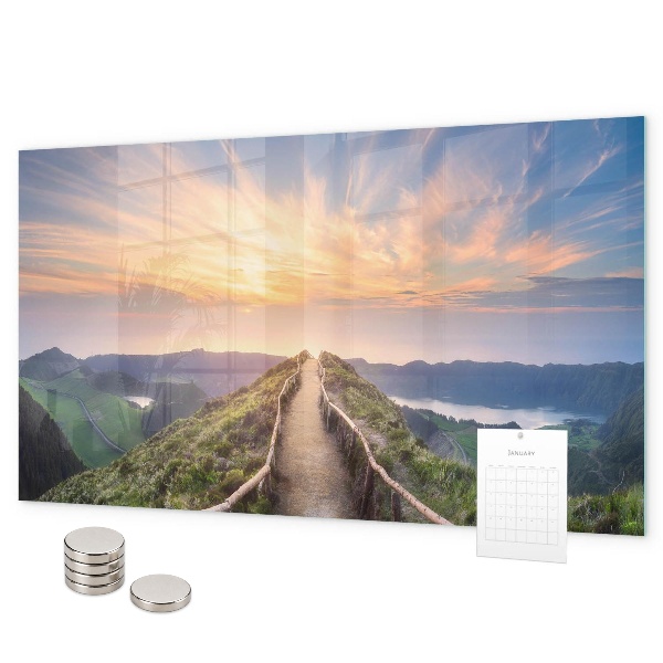Magnetic board for wall mountain landscape design