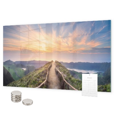 Magnetic board for wall mountain landscape design