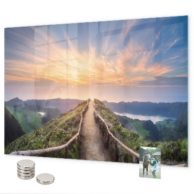 Magnetic board for wall mountain landscape design