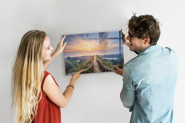 Magnetic board for wall mountain landscape design