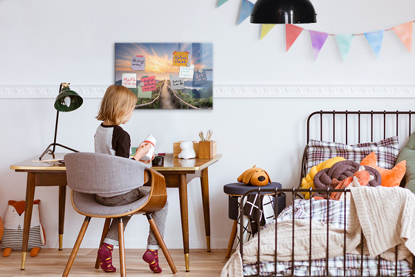 Magnetic board for wall mountain landscape design
