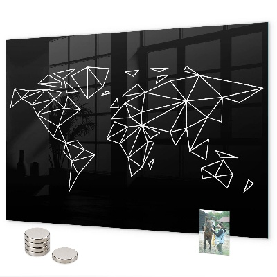 Magnetic world map board for wall