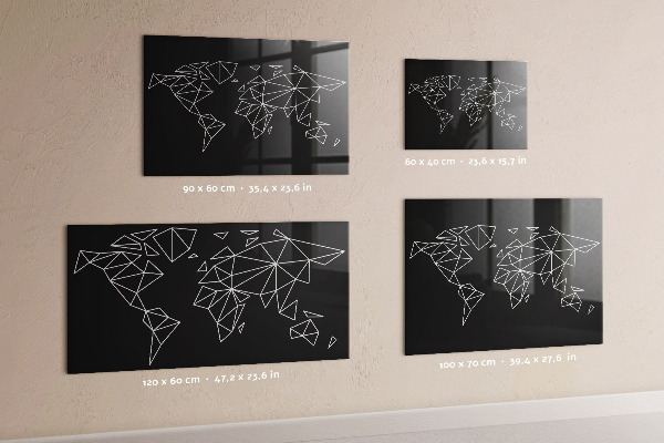 Magnetic world map board for wall