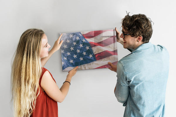 Magnetic board for wall American flag design