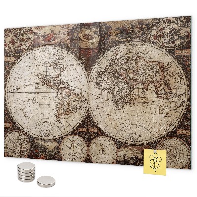 Magnetic board old world map design
