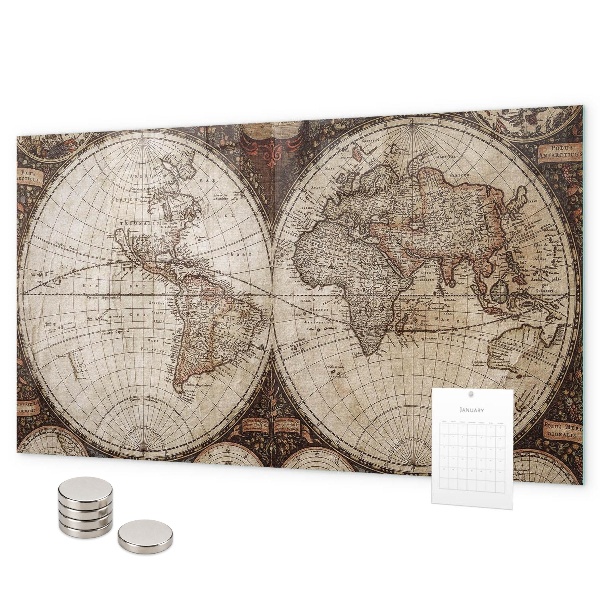 Magnetic board old world map design