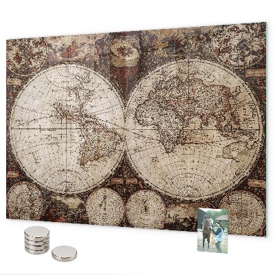 Magnetic board old world map design