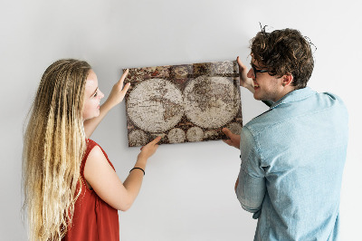 Magnetic board old world map design
