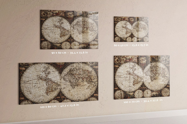 Magnetic board old world map design