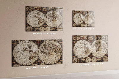 Magnetic board old world map design