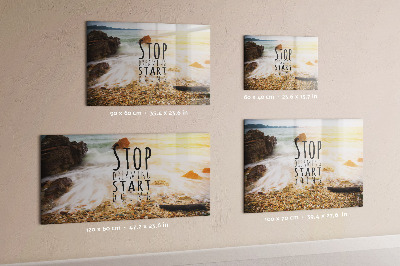 Magnetic board for wall with motivational text