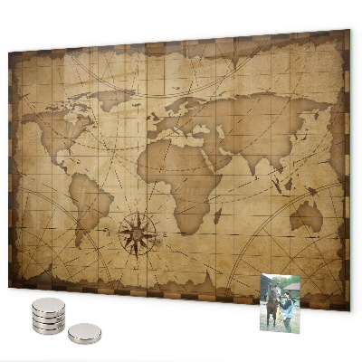 Magnetic board old world map design