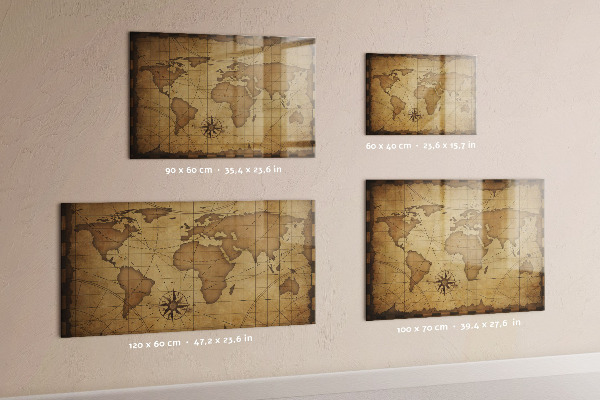 Magnetic board old world map design
