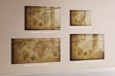 Magnetic board old world map design