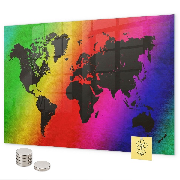 World map magnetic board for wall