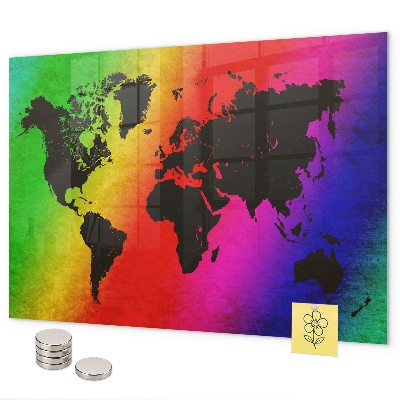 World map magnetic board for wall