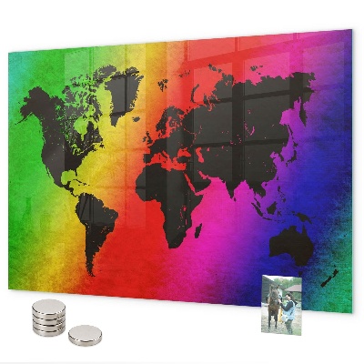 World map magnetic board for wall